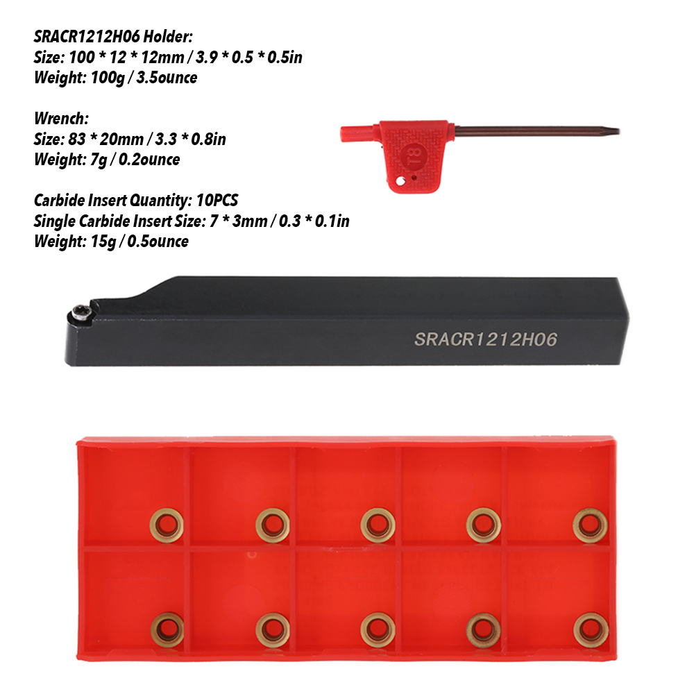 Ocut SRACR1212H06 Tool Holder Professional Indexable Boring Bar Wrench For Lathe Turning Tool With Carbide Insert - Indexable turning tool - 1