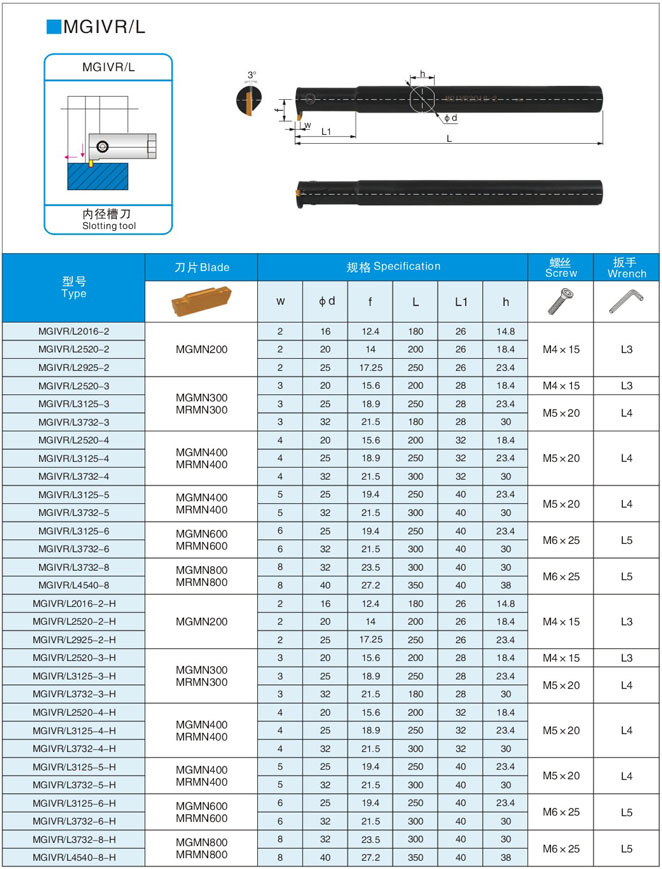 Ocut MGIVR2016-2 Lathe Cutting Tool Holder + 10PCS MGMN200-G 2mm Grooving Insert Set - Turning holser with insert Set - 5