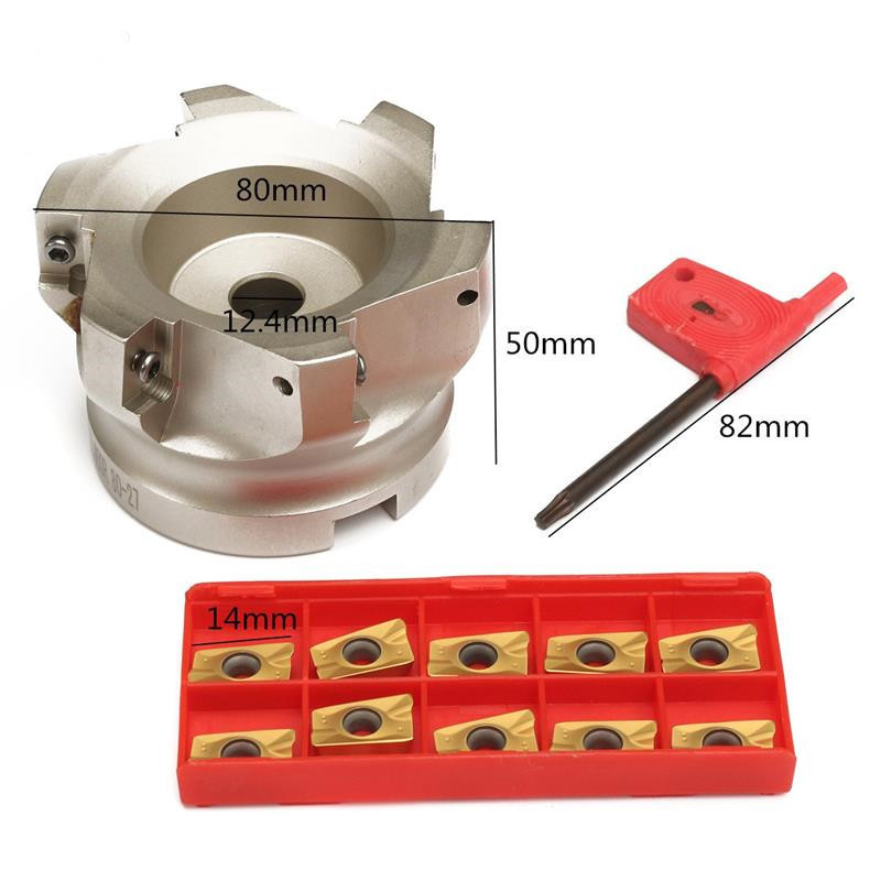 Ocut Face Milling Cutter Set NT30 FMB22 Mill Arbor+ 400R 50 22 4T Face Mill + 10PCs APMT Insert - Face mill - 2