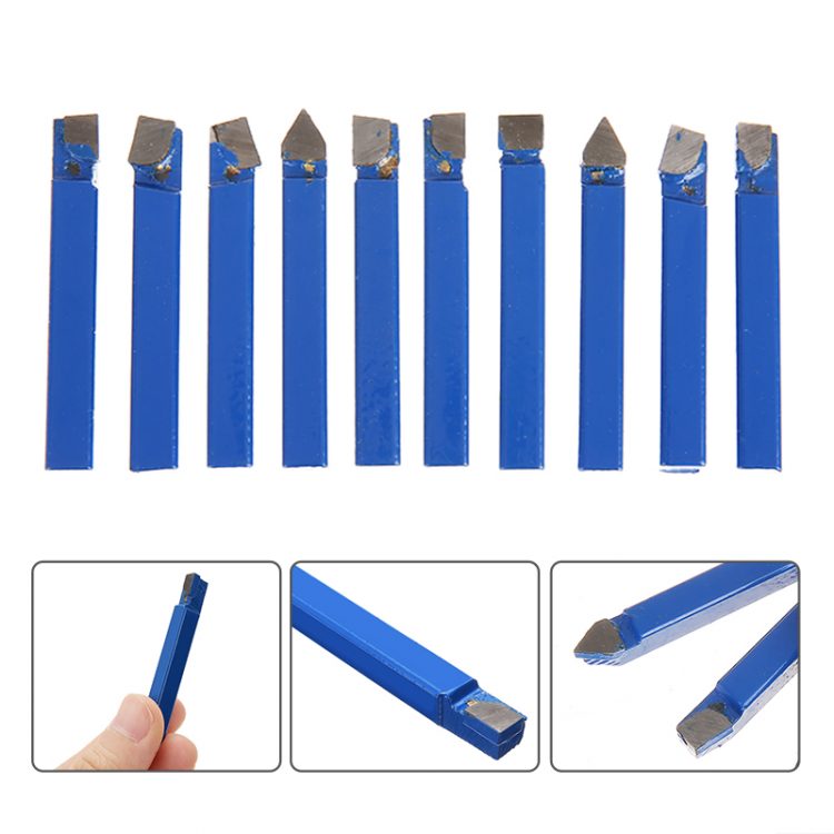 Ocut 10Pcs Carbide Lathe Tool 14 Carbide Tip Tipped Cutter Tool Bit Cutter Set Metal Lathe Tool Welding Turning Tool Holder - Welded carbide turning tools - 1