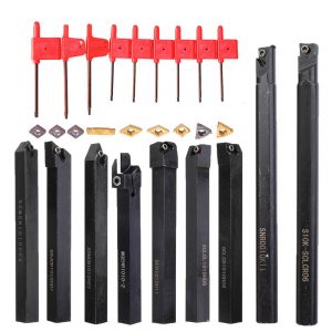 Ocut 9pcs 10mm Shank Lathe Boring Bar Turning Tool Holder Set With Carbide Inserts Lathe Metal Cutter Wood CNC Machine Tools