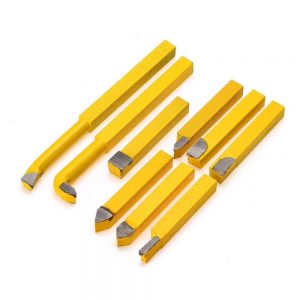 Ocut 9pcs/Set YW1 Carbide Brazed Tip Tipped Lathe Cutter Tools 8x8mm Shank High Hardness Turning Milling Welding Bit