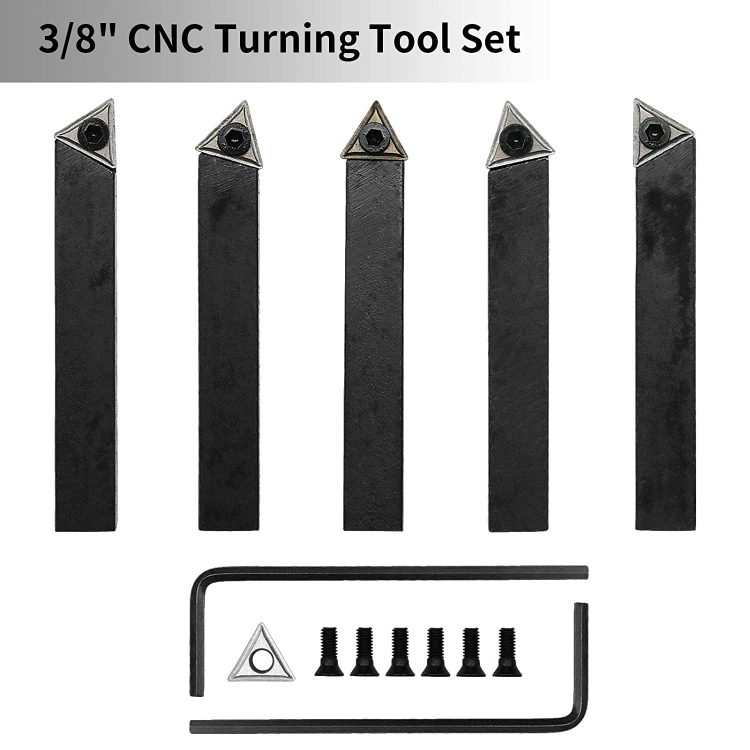Ocut 5-Piece CNC Turning Tool Holder Set 3/8″ External Turning Tool Holder Machine Clamp Small Turning Tool Insert Set - Indexable turning tool - 7