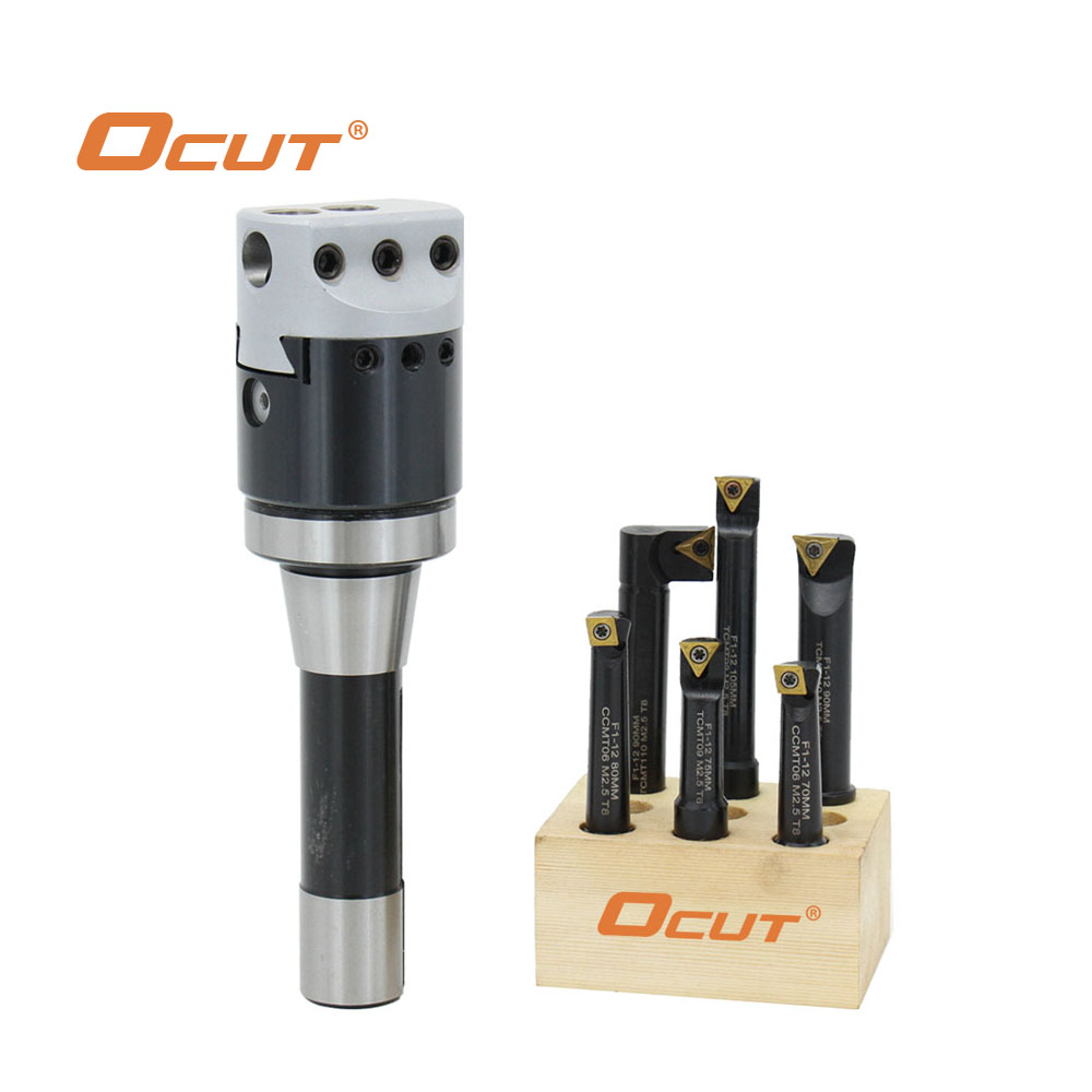 Ocut F1 Indexable Carbide Insert Tool Holder R8 12mm or 7/16UNF Thread Boring Shank 12mm-6pcs / 18mm-7pcs Boring Set