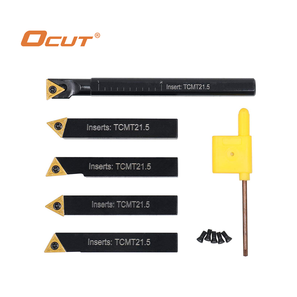 Ocut Tools 12mm 5 pcs set Indexable Turning Tool Set (4 Pc Turning + 1 Pc Boring) use TCMT Insert