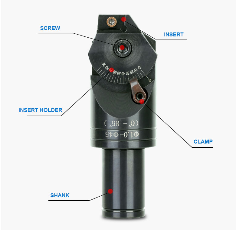 Ocut C20 C25 Universal Chamfering Cutter with ADNT1604 Insert Adjustable Chamfering Cutter Multi-Purpose Milling Cutter Bar 0-85 Degree Chamfering - Chamfering and deburring tools - 5