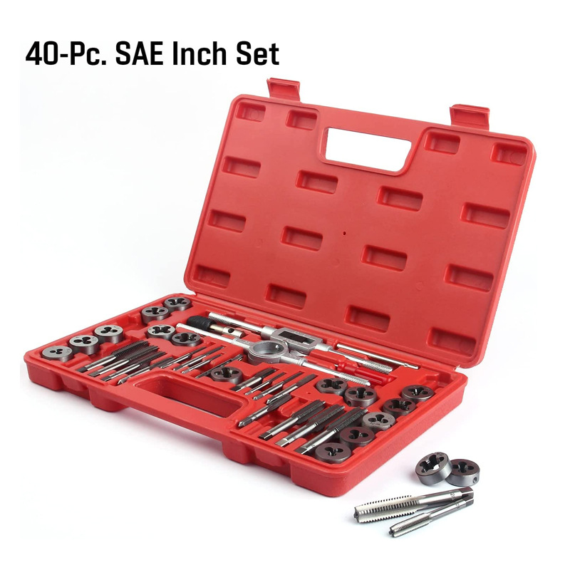 Ocut 40pcs Tap And Die Set 40-Piece Metric And Inch Tap Tool Set Manual Machine Tap - Tapping Tools - 1