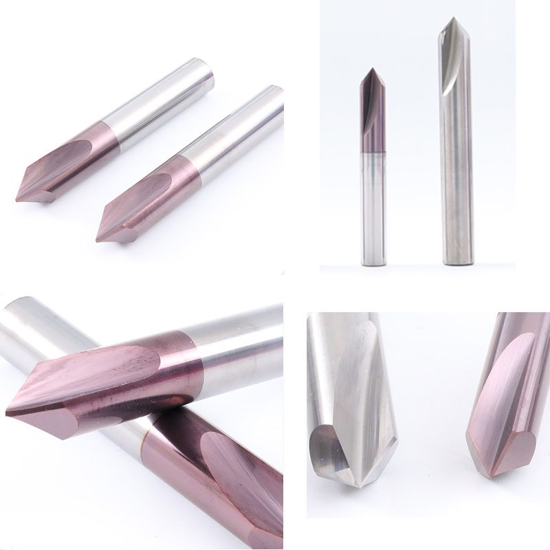Ocut Tungsten Steel Chamfering Cutter 60 Degrees 90 Degrees 120 Degrees Straight Groove Carbide 2-Edge Milling Cutter - Chamfering and deburring tools - 2